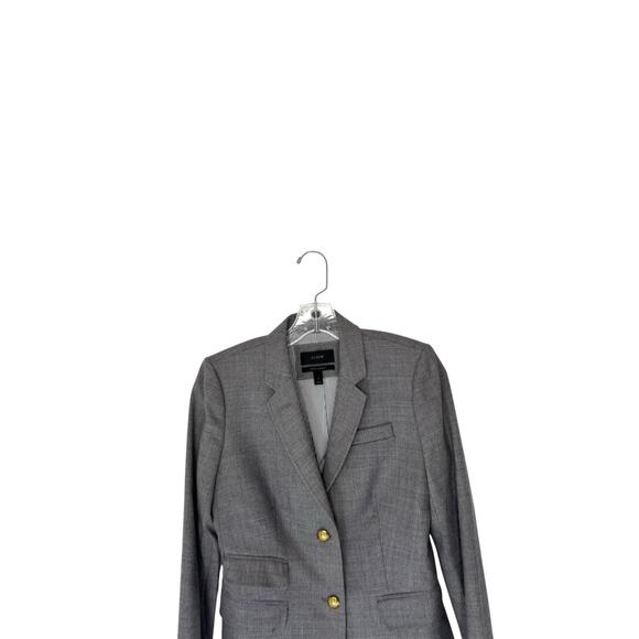 J.Crew Gray Preppy Work Office Business‎ Academia Wool Schoolboy Blazer Size 2 - Picture 3 of 12